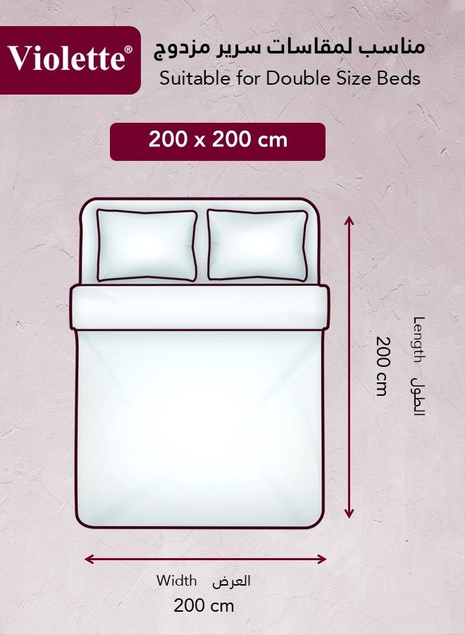 Violette Comforter Set, High Quality PolyCotton Made in Egypt, 4 Pieces, Fits 200x200 cm Double Size Bed, Soft Cooling Breathable, Stylish Printed Elegance, Comforter Size 240x250 cm, Classic - Image 2